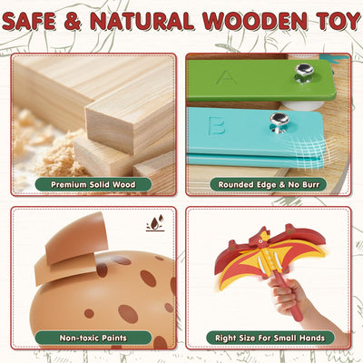 Lehoo Castle Holz Montessori Kinder Schlagzeugset Spielzeug ab 2 3 Jahre, Musikinstrumente für Kinder mit Xylophon Trommel, Musikspielzeug für Babys im Vorschulalter, Lernspielzeug Geschenk