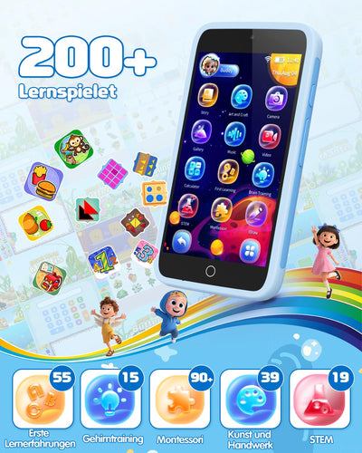 orantronx Kinder Handy Smartphone Spielzeug, 3.97" Kinderkamera Handy für Mädchen Jungen Geschenke ab ab 3 4 5 6 7 8-12 Jahre, Kinderhandy mit 200+ Lernspiele, Dualkamera, Kindersicherungs, MP3 Player