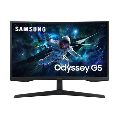 Samsung Odyssey G55C Curved Gaming Monitor, 27 Zoll, Bildschirm mit VA-Panel, 2.560 x 1.440 Pixel, 1.000R Radius, HDR10, AMD FreeSync, Bildwiederholrate 165 Hz, Reaktionszeit 1 ms (MPRT)