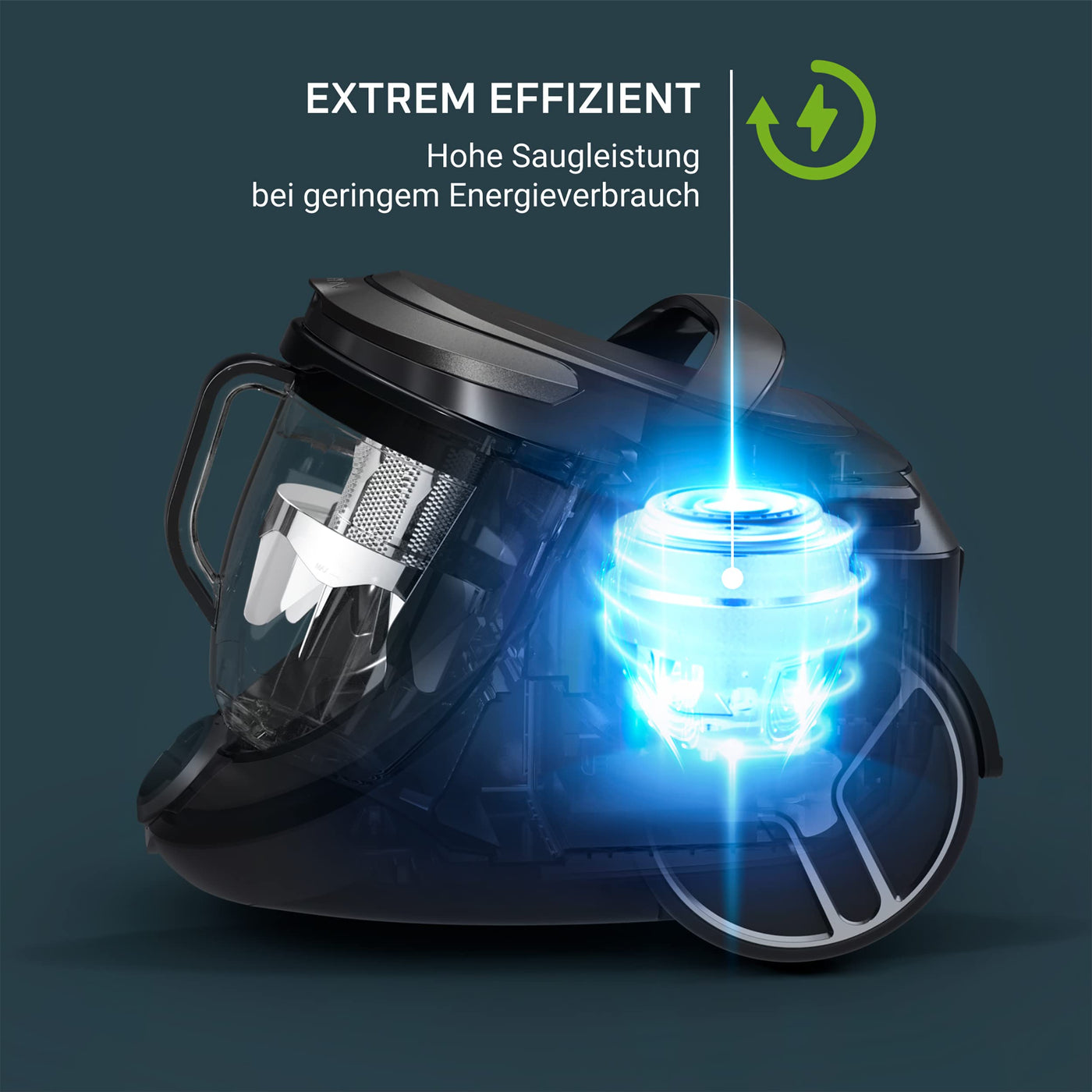 Rowenta RO7954 Silence Force Cyclonic Effitech, beutelloser Bodenstaubsauger, Schwarz/Roségold, 2.5 liters, 59 Dezibel