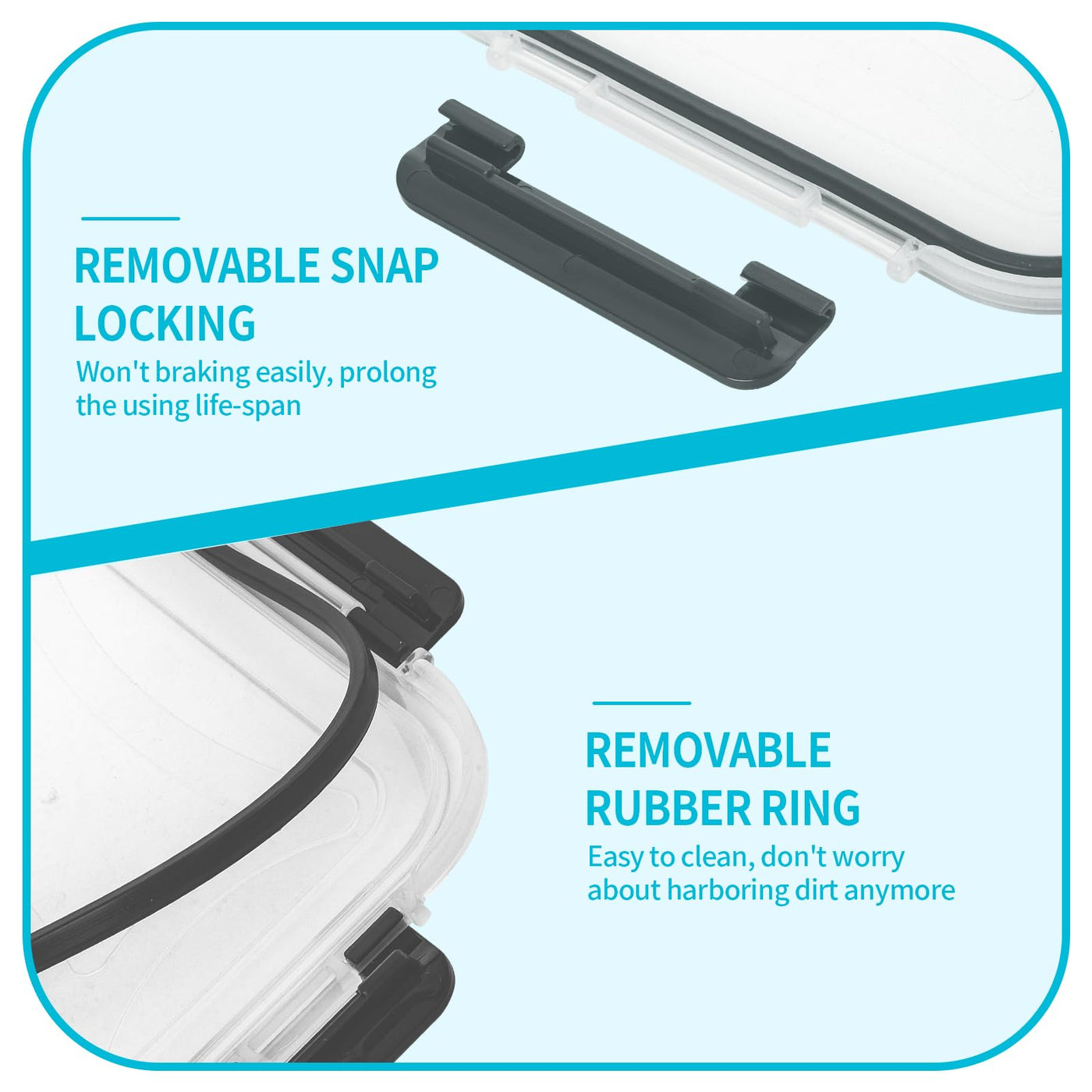 Skroam Glas-Frischhaltedosen 20 Stück 640ml [10 Behälter + 10 Deckel] - Meal Prep Boxen für Lebensmittel - Transparente Deckel - für Home Küche oder Restaurant