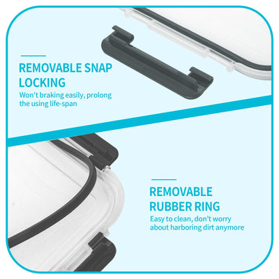 Skroam Glas-Frischhaltedosen 20 Stück 640ml [10 Behälter + 10 Deckel] - Meal Prep Boxen für Lebensmittel - Transparente Deckel - für Home Küche oder Restaurant