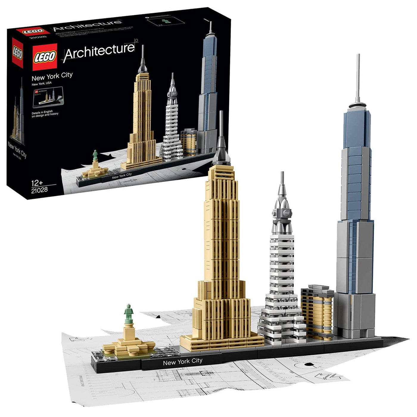 LEGO Architecture New York City Set, Skyline-Modellbausatz mit World Trade Center und Freiheitsstatue, Basteln für Erwachsene, Home und Büro-Deko, Geschenke für Frauen und Männer 21028