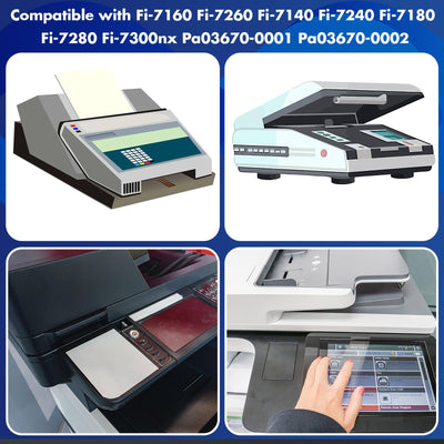 Threlaco Scanner Bremse und Pick Roller Set Scanner Papier Verbrauchsmaterial Kit Computer Scanner Zubehör Kompatibel mit Fi-7160 Fi-7260 Fi-7140 Fi-7240 Fi-7180 Fi-7280 Fi-7300nx Pa03670-0001