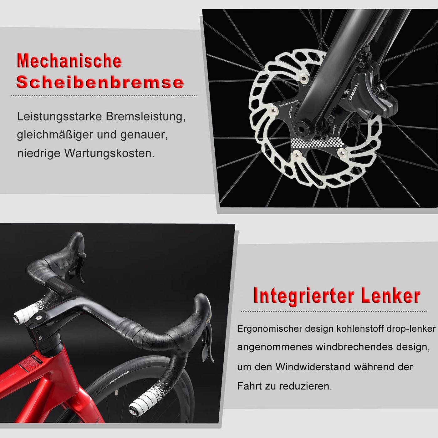 KABON Rennrad Carbon, Rennrad Herren 700c Rahmen,Gabel und Sattelstütze Lenker mit Shimano 105 R7000 22 Gänge Fahrrad Carbon rennrad für Herren Damen (Grau, 50cm)