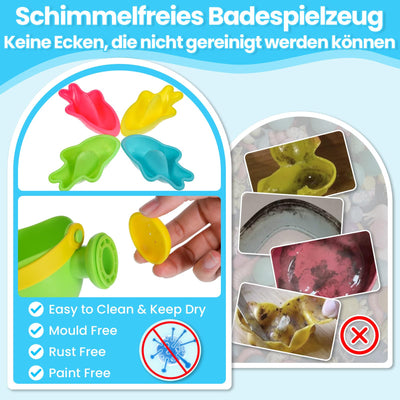 Badespielzeug Baby ab 1 2 3 4 Jahre, Badewannenspielzeug Wasserspielzeug Kinder Schwimmbad Pool Planschbecken Spielzeug ( Schimmelfreies 10 Stück )