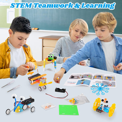 Wissenschaft Experimente Kit für Kinder 8-12, Elektronik Bausatz Roboter Kit Spielzeug, Elektro Baukasten, STEM Experimentierkasten Aktivitäten Lernen Spielzeug ab 8 Jahre Jungen (6 in 1)