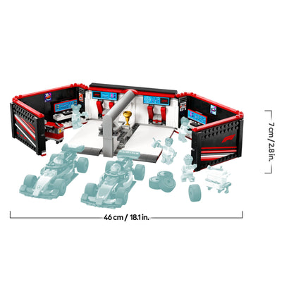 LEGO City F1 Garage mit Mercedes-AMG & Alpine Rennautos - Spielzeug Formel 1 Rennwagen mit 2 Rennfahrern & 4 Mechaniker Minifiguren - Geschenk für Jungen & Mädchen ab 7 Jahren und Fans 60444