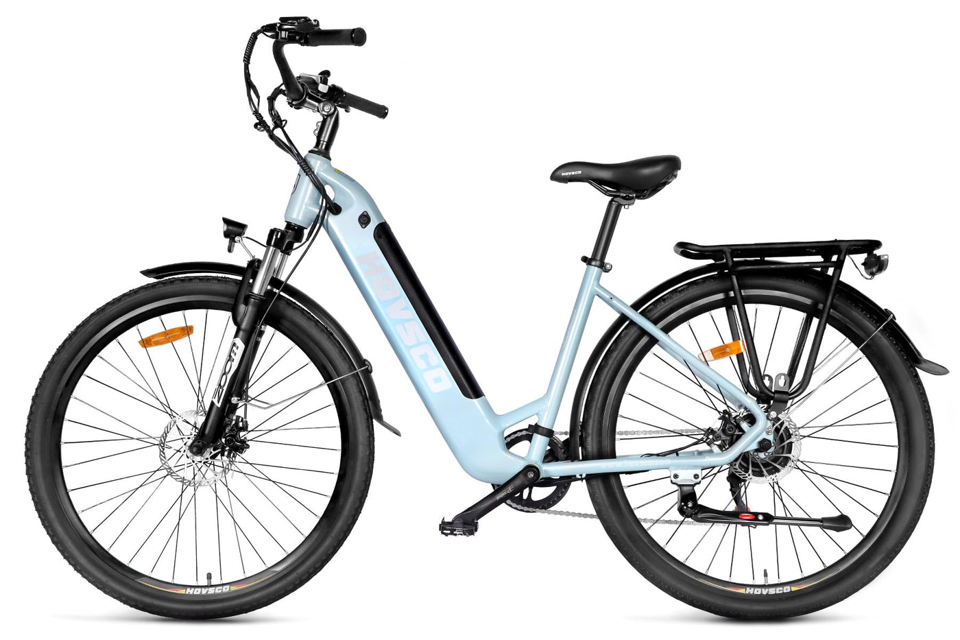 HOVSCO E-Bike, 27.5" 28" E-Mountain Bike, City Bike, 250W Bafang Motor, 36V 12.5Ah Abnehmbarer Akku, 7-Gang, Shimano Schaltung, Doppelscheibenbremse, Elektrofahrrad für Damen Herren