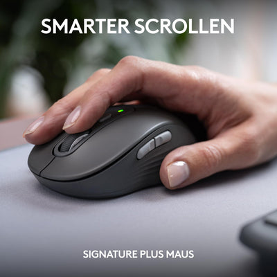 Logitech MK950 Signature Slim kabelloses Tastatur-Maus-Set, schlankes Design, leise tippen, Wechsel zwischen DREI Geräten, Bluetooth, mehrere Betriebssysteme, Windows, Mac, DEU QWERTZ-Layout, Graphit