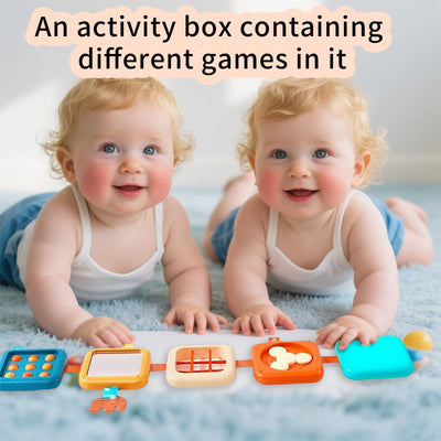 mobumeia Montessori Spielzeug ab 1 Jahr, Motorikwürfel, Busy Board ab 1 Jahr, Beschäftigung Im Flugzeug Kleinkind, Sensorik Spielzeug Baby, Geschenk für Kleinkinder Fördert Motorik und Kognition