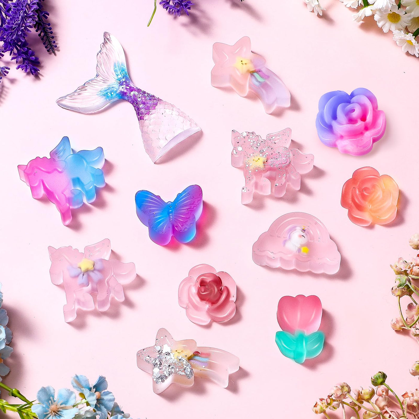 Tacobear Seife Selber Machen Bastelset Kinder 5 6 7 8 9 10 11 12 DIY Set Experimente mit Seifenbasis Einhorn Blume Form Farben Ätherische Öle Geschenke Set Kinder Basteln Kreativ für Mädchen Jungen