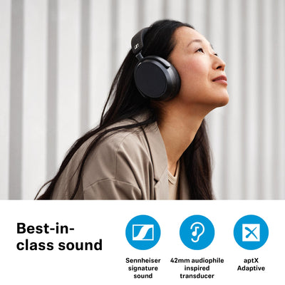 Sennheiser MOMENTUM 4 Wireless Kopfhörer mit Bluetooth - mit adaptiver Geräuschunterdrückung für kristallklare Anrufe - 60 Stunden Akkulaufzeit - anpassbarer Klang, leicht und faltbar - Weiß