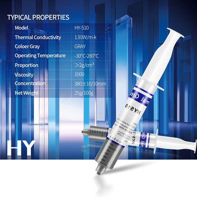 MoneyQiu HY-510(25Gramm)> 1.9 W/m.K-CPU Wärmeleitpaste PC kühlpaste Leitpaste Thermal Paste für CPU GPU PS4 PC..