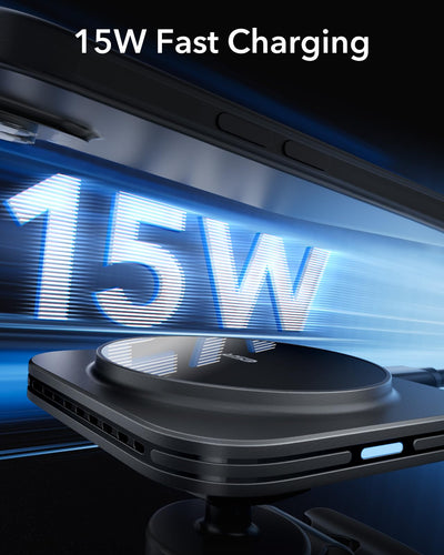 ESR 15W für Magsafe Autohalterung mit Ladefunktion, Handyhalterung Auto Ladegerät, Magnet Kabellose Handyhalterung Auto mit Ladefunktion für iPhone Air/17/16/15/14/13/12, Galaxy S25, Schnellladung