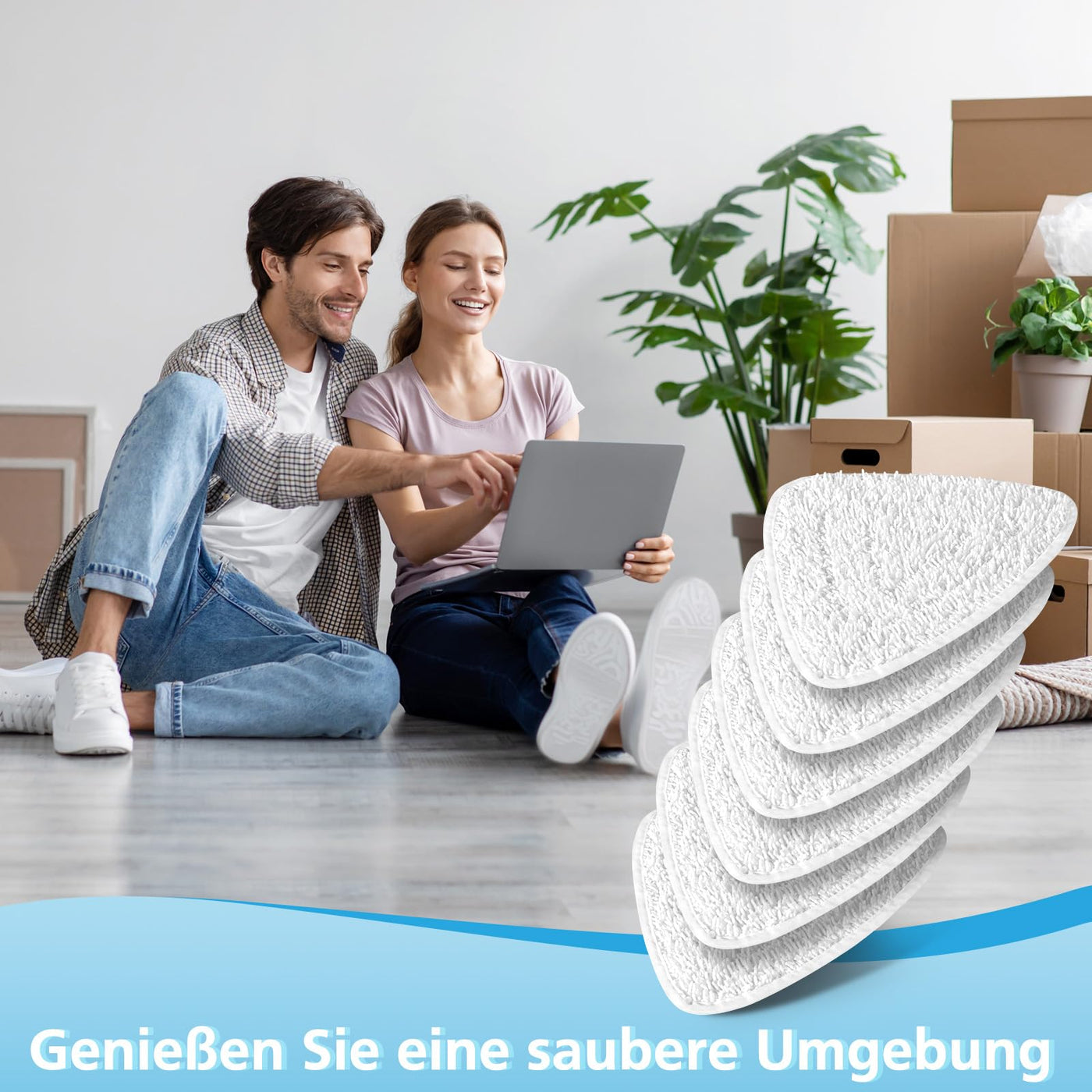 6 Pack für Vilead Steam Plus Dampfreiniger Ersatzbezug Kompatibel mit vileda Steam Dampfreiniger Ersatzbezüge und Vileda Steam PLUS Dampfreiniger, Tücher für vileda Bodenwischer Ersatzbezug