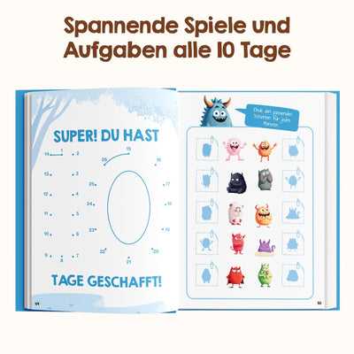 Edubini Gefühlstagebuch Kinder [6-12 Jahre] - Tagebuch Mädchen & Jungs - Gefühle Buch für Umgang mit Emotionen und ein gutes Gefühl, Dankbarkeitstagebuch für Kinder (inkl. 10 Spiele) (blau)