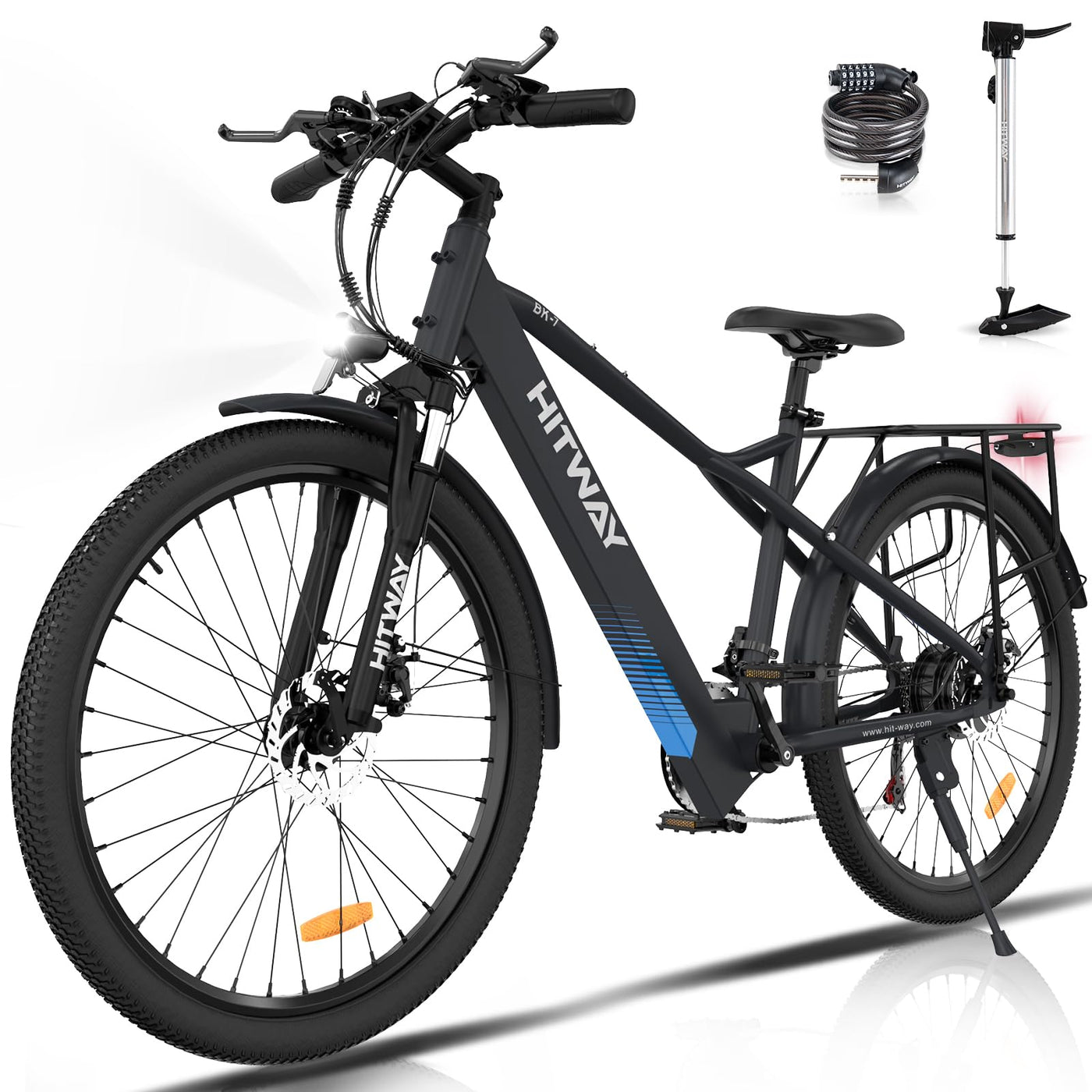 HITWAY E Bike E-Mountainbike 26 Zoll Pedelec Cityräder Elektrofahrrad,250W Motor,36V/12Ah Akku ebike,7/21 Gängen,bis 35-90km