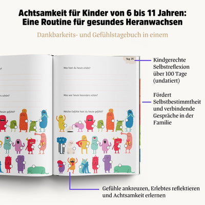 Ein gutes Gefühl: Gefühlstagebuch für Kinder. Gefühle verstehen - Achtsamkeit lernen - Tagebuch schreiben. Mit Aufklebern und Bastelideen