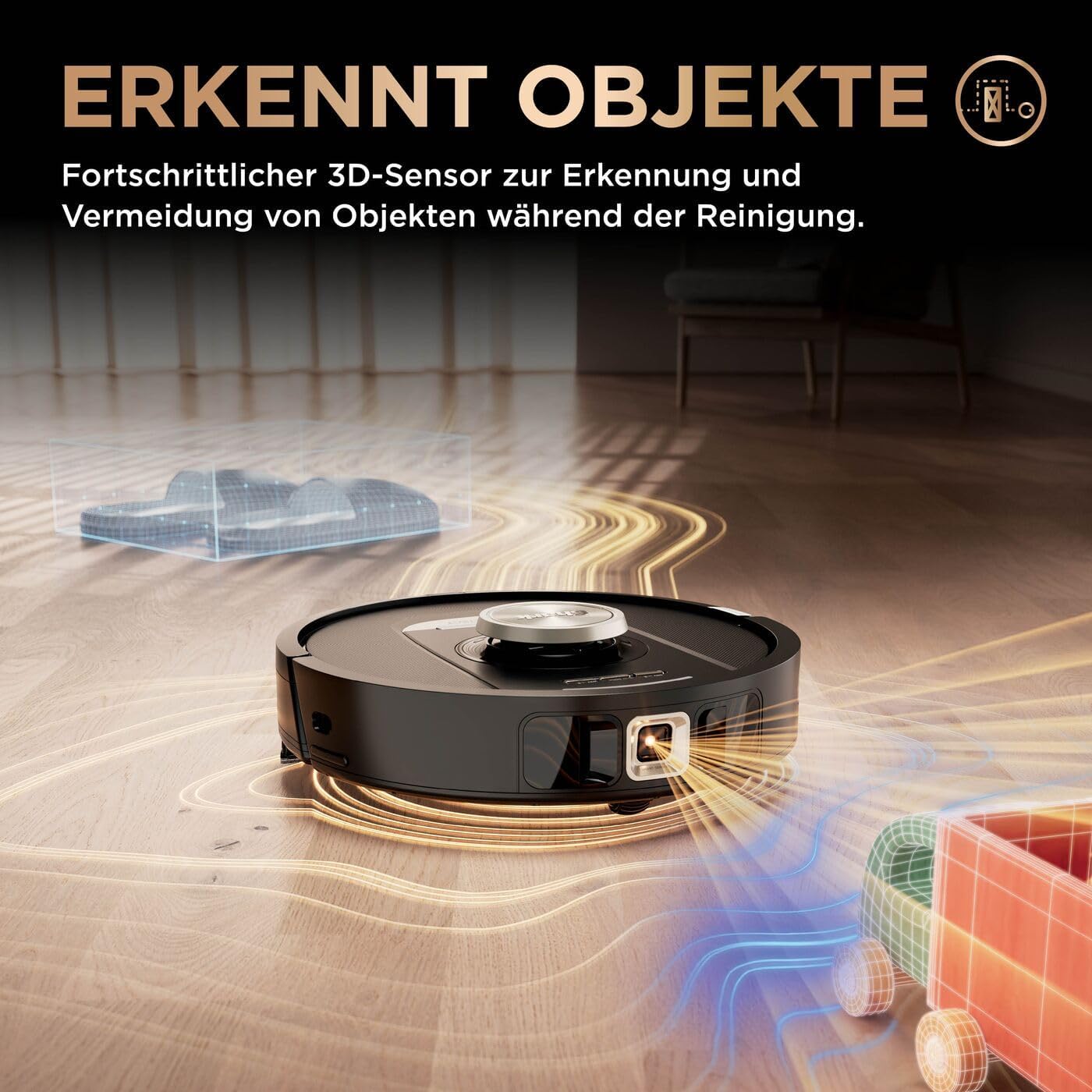 Shark PowerDetect 2-in-1 Saug- und Wischroboter, NeverTouch Pro 60 Tage selbstentleerend, selbstnachfüllend mit 3D & LiDAR-Navigation, NeverStuck-Hindernisumgehung, Schwarz RV2800ZEEU