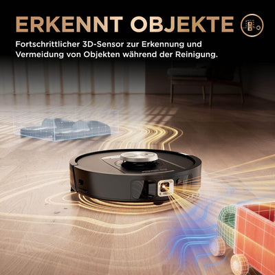 Shark PowerDetect 2-in-1 Saug- und Wischroboter, NeverTouch Pro 60 Tage selbstentleerend, selbstnachfüllend mit 3D & LiDAR-Navigation, NeverStuck-Hindernisumgehung, Schwarz RV2800ZEEU