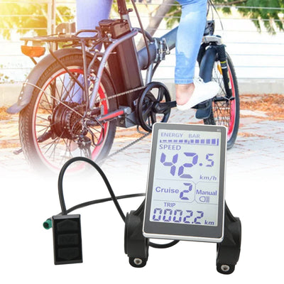 Fockety Elektrofahrrad LCD Messgerät, 5 Pin 24V 36V 48V 60V Wasserdichtes Universal Elektrofahrrad Display Messgerät Bedienfeld, Langlebiger Elektrofahrrad Umrüstsatz für