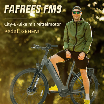 Fafrees FM9 E Bike Damen Elektrofahrrad mit Mittelmotor BAFANG 65N.m 250W, [ Offiziell ] Pedelec Fahrrad Erwachsene E-Bike Herren 15Ah/540Wh 700C*45C, MTB Electric 6km/h Gehhilfe bis 120KM