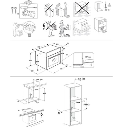 Privileg PBWK3 JH8S BLG Einbau-Backofen mit Hydrolyse und Dampffunktionen/ 71 l/Hydrolyse/CLICK und CLEAN/Multi-Level-Kochen/Pizzafunktion/Freasy Cook