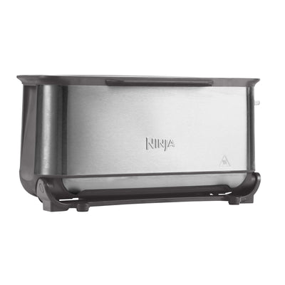 Ninja Foodi 3-in-1 Toaster, Elektrogrill mit Deckel, Panini-Presse mit Flip-Design, 7 Kochfunktionen, 7 Toastlinien, Backblech und Krümelschale, Edelstahl, ST202EU