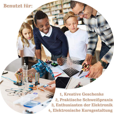 iCubeSmart 8x8x8 LED Cube Elektronik Bausatz DIY Electronic Kit DIY Löten Bausatz (3D8S-MULTI)