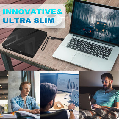 JBonest Externes CD DVD Laufwerk USB 3.0 Typ-C, Extern mit SD/TF-Kartenleser Portable RW Brenner,Schnelle Datenübertragung für Laptop,Desktop,MacBook,Win11/10/8/7/XP, Linux,Mac OS,Vista