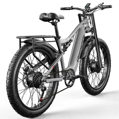 Shengmilo S600 Dual Motor Elektrofahrrad, 26-Zoll Fat Tire Adult Off-Road Elektrofahrrad mit abnehmbarem 48V 17.5Ah Akku, 7-Gang, mit Doppelstoßdämpfern und hydraulischen BremsenElektrofahrrad (S600)
