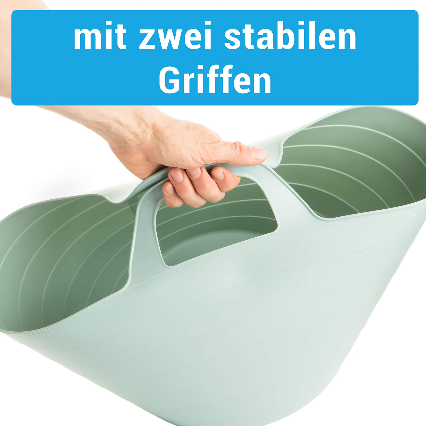 Wäschewanne Flexi, 3er Set, 45 x 40 cm, 30 Liter, Wäschekorb Plastik mit Griffen, 3 Farbe, Made in EU