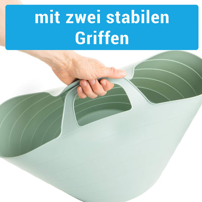 Wäschewanne Flexi, 3er Set, 45 x 40 cm, 30 Liter, Wäschekorb Plastik mit Griffen, 3 Farbe, Made in EU