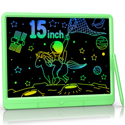 TUGAU LCD Schreibtafel Kinder Erwachsene, Löschbarer Maltafel Zaubertafel kinder 15 Zoll Zeichenbrett Geburtstag Weihnachts Geschenke Spielzeug für 3 4 5 6 7 8 Mädchen Jungen (Grün)