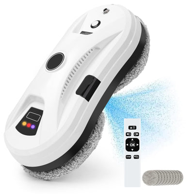 NamYoprce Fensterputzroboter mit Sprühfunktion, 5600PA Super-Saugkraft,Elektrischer Fensterputzer Fernbedienung mit 30ML Tank, Fensterreiniger Roboter Automatischer, für Innen- und Außenfenster