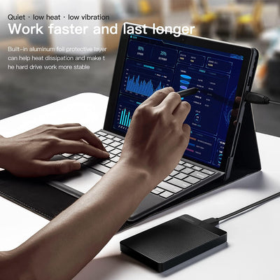 UnionSine Externe Festplatte 1.5TB ultradünn tragbar 2,5 Zoll USB 3.0, SATA, Festplattenspeicher für PC, Mac,TV, Wii U, Xbox, PS4 (Schwarz) HD2510