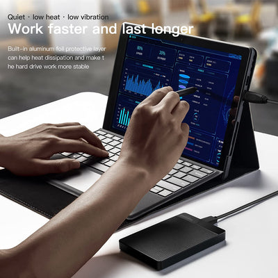 UnionSine Externe Festplatte 1.5TB ultradünn tragbar 2,5 Zoll USB 3.0, SATA, Festplattenspeicher für PC, Mac,TV, Wii U, Xbox, PS4 (Schwarz) HD2510