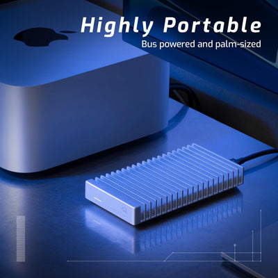 OWC Express 1M2 tragbares NVMe Thunderbolt (USB-C) SSD-Laufwerk USB4, ultraschnelles externes SSD-Laufwerk mit Aluminium-Kühlkörpergehäuse (nur Gehäuse)