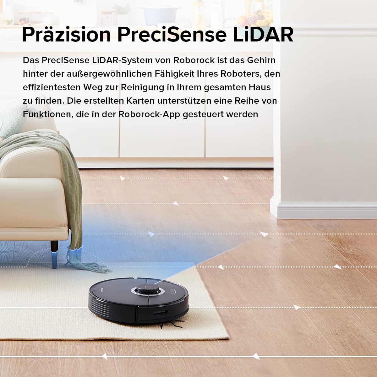 roborock Q7 Max Staubsauger, Roboter, 4200 Pa, 180 Minuten Akkulaufzeit, Roboter, selbstheilend, mit Lidar-Navigation, Kartografie, WiFi/APP/Alexa, Upgrade des S5 Max (schwarz)