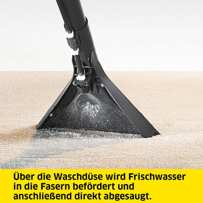 Kärcher Waschsauger SE 4001 Plus, für die Reinigung von Hartflächen, textilen Oberflächen und Polstern, mit Teppichwaschdüse, Polsterwaschdüse, Nass-Trocken- und Trockendüse, Fugendüse