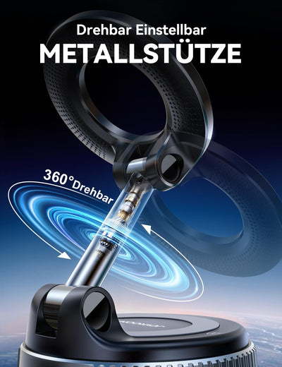 JOYROOM Vakuum Handyhalterung Auto Magnet Faltbar, Saugnapf Handy Halterung Auto Magsafe mit 360° Verstellbarer Metallarm, Magnetische Handyhalterung Auto für iPhone 17 16 15 14 13 12 & MagSafe Hülle