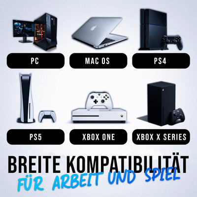 KLIM Chroma Wireless Gaming Tastatur Kabellos QWERTZ DEUTSCH - NEU - Langlebig, Ergonomisch, Wasserdicht, Leise - RGB Kabellose Tastatur Gaming für PC PS4 PS5 Mac - Schwarz