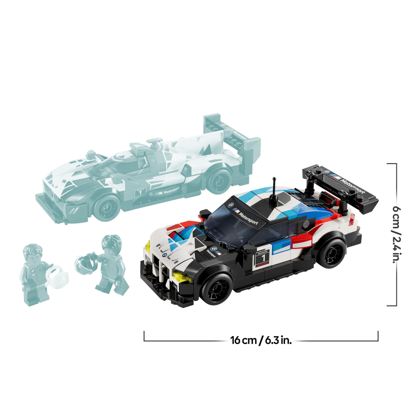 LEGO Speed Champions BMW M4 GT3 & BMW M Hybrid V8 Rennwagen Auto Spielzeug mit 2 baubaren Modellautos und 2 Rennfahrer-Minifiguren, Geschenk für Jungs, Mädchen ab 9 Jahren, Modellauto 76922