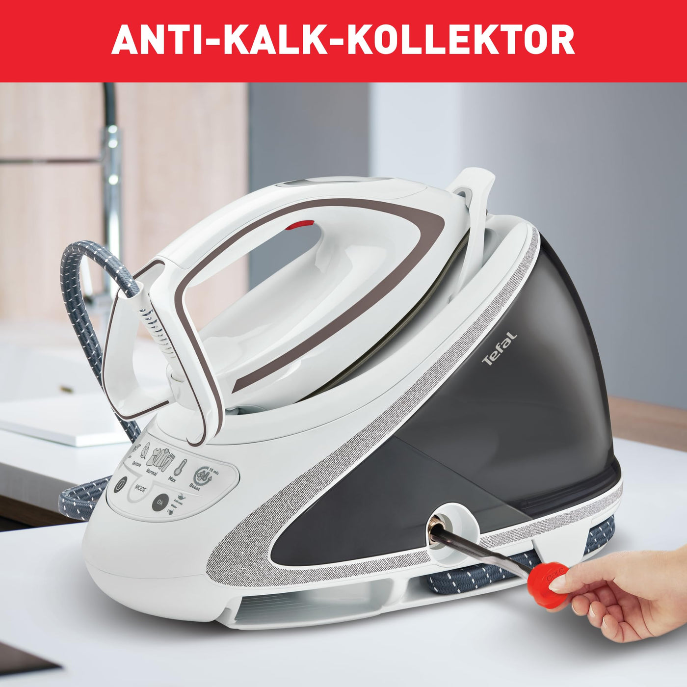 Tefal Dampfbügelstation Pro Express Ultimate GV9567 | 7,7 Bar | 155 g/Min. Kontinuierlicher Dampf | 500 g/Min. Extra-Dampfstoß | 2600 Watt | 42.3 x 25 x 28.9 cm | Farbe Weiß