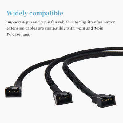 Ancable Y Kabel für Lüfter PWM 4 Pin 1 Stück, 3 Wege PWM Lüfter Adapter Verlängerung PWM Fan Splitter, 4 Pin Verlängerung für CPU Lüfter, Hauptplatine Lüfter, Desktop-Computer Lüfter