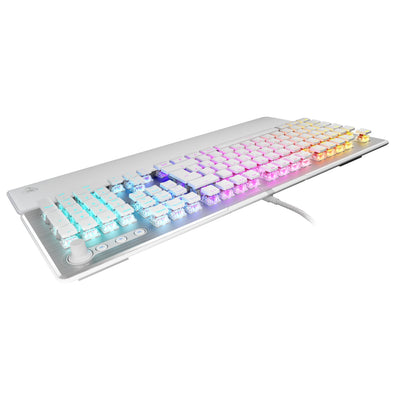 Turtle Beach Vulcan II – Mechanische PC Gaming-Tastatur, Titan II-Schalter, anpassbare beleuchtete RGB-Tasten, abnehmbare Handballenauflage, Aluminiumplatte – Weiß