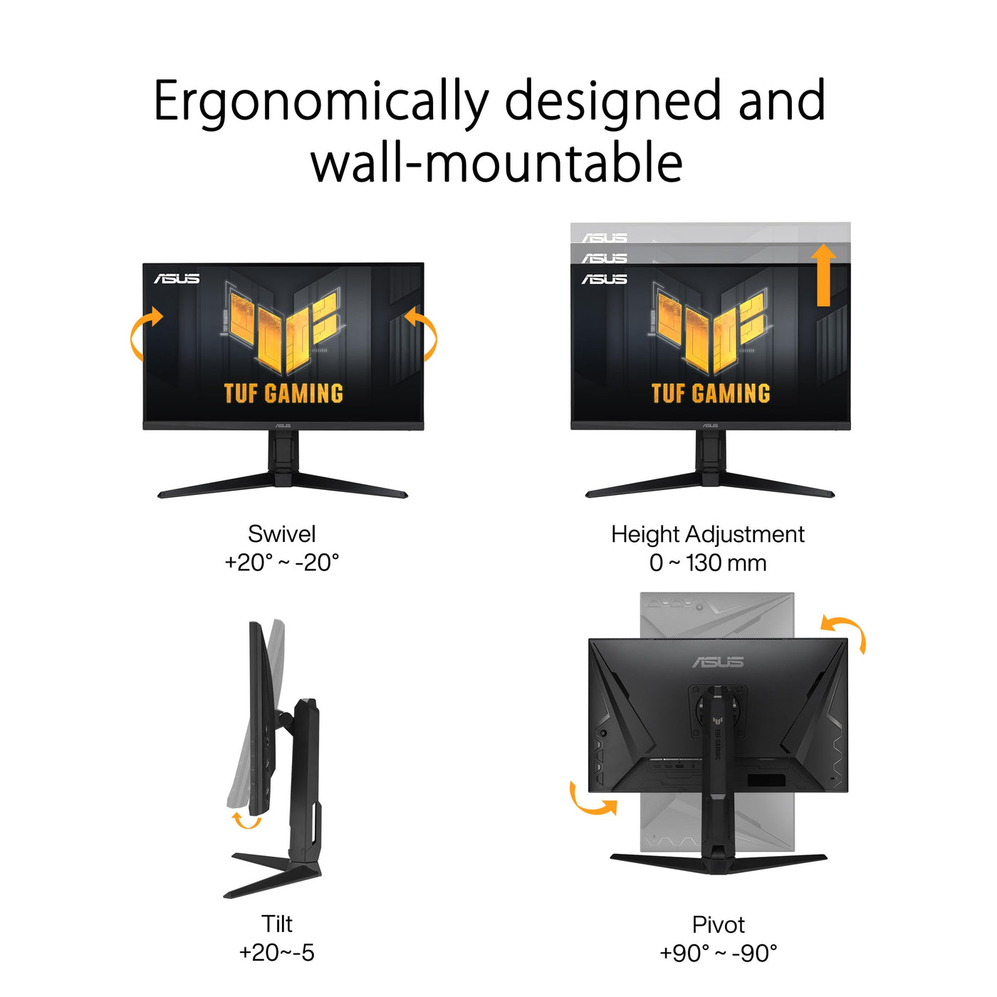 ASUS TUF Gaming VG27AQML1A - 27 Zoll WQHD Monitor - 260 Hz, 1ms GtG, G-Sync, FreeSync, Adaptive Sync, ELMB, GameFast, DisplayHDR 400 - Fast-IPS, 16:9, 2560x1440, USB, DP, HDMI, ergonomisch, Speaker
