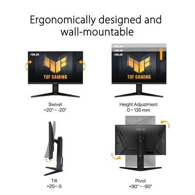 ASUS TUF Gaming VG27AQML1A - 27 Zoll WQHD Monitor - 260 Hz, 1ms GtG, G-Sync, FreeSync, Adaptive Sync, ELMB, GameFast, DisplayHDR 400 - Fast-IPS, 16:9, 2560x1440, USB, DP, HDMI, ergonomisch, Speaker