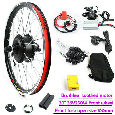 Bathrena Elektrofahrrad Umbausatz 20 Zoll E-Bike Conversion Kit 36V/48V Elektrofahrrad Vorderrad/Hinterrad Umbausatz Motor E-Bike Conversion Kit (36V 250W Vorderrad)